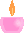 an animated gif of a small pink candle