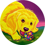 Lisa Frank: dog with ball