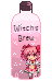 a bottle with a label that reads Witch's Brew with Madoka from Madoka Magica on it