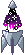 a lava lamp shaped like a rocket, with glittering purple liquid inside