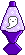 a purple lava lamp with a tiny ghost floating within