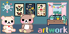 a tiny blue room with posters, plants in the window, and big rilakkuma (bears) that blink