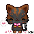 Dancing tortoiseshell kitty with an pink bow.