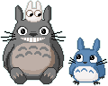 Totoro smiling and blinking