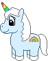 A unicorn with a rainbow horn